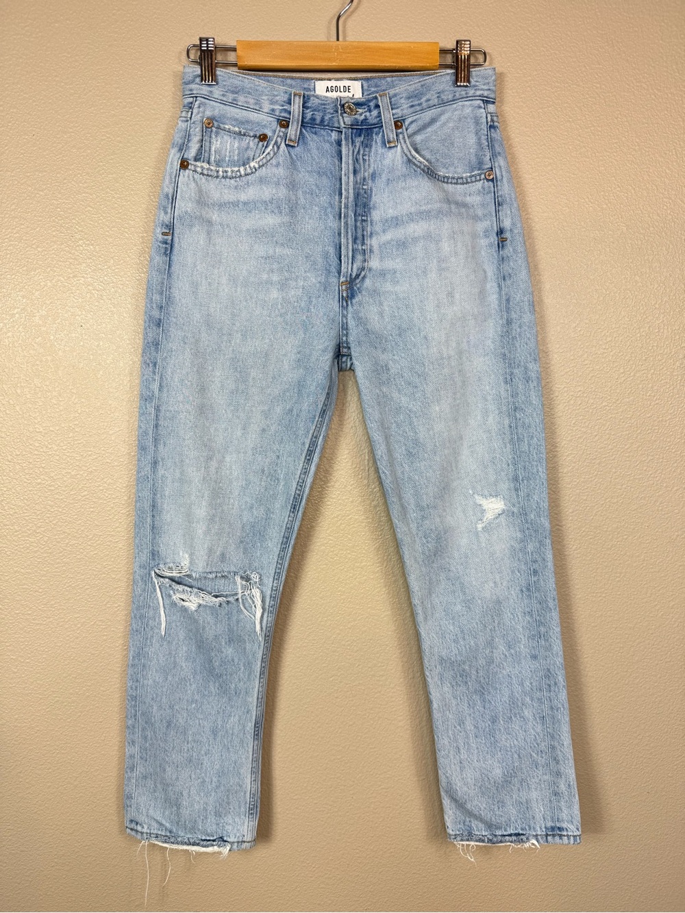 Agolde Riley straight leg light wash Jeans A0668 EUC E